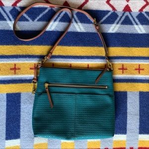 Deep Teal Fossil Crossbody